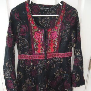 Gudrun Sjorden- Floral pattern, full front button up, excellent condition. Small